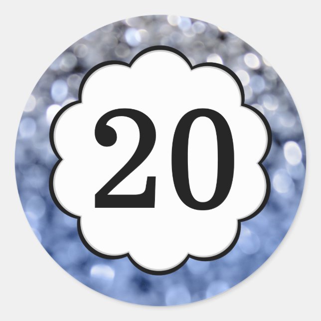 Étincelles - Sticker rond Numéro 20 (Devant)