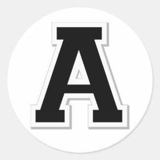 Étiquetez la lettre initiale A en Stickers Noir