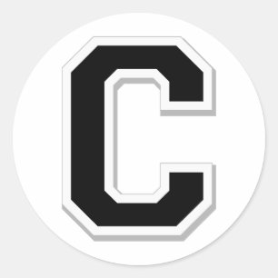 Étiquetez la lettre initiale C en Stickers Noir
