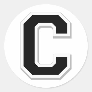 Étiquetez la lettre initiale C en Stickers Noir