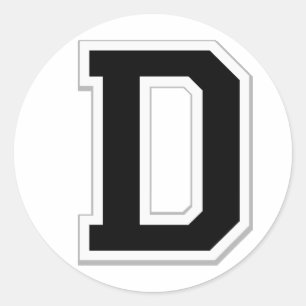Étiquetez la lettre initiale D en Stickers Noir