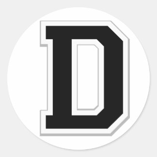 Étiquetez la lettre initiale D en Stickers Noir