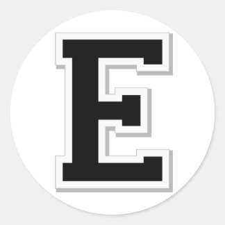 Étiquetez la lettre initiale E en Stickers Noir