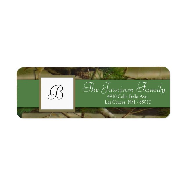 Étiquette 0,75 po x 2,25 po Adresse de retour Green Deer et  (Devant)