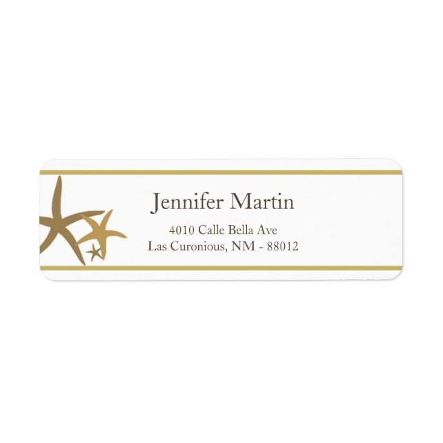 Étiquette 0,75 po x 2,25 po Adresse de retour Sandy Beach (Devant)