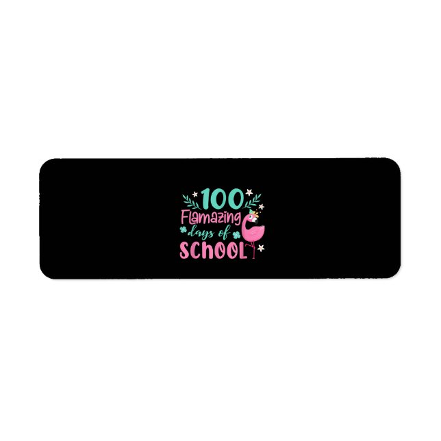 Étiquette 100 Jours De Flamazing De L'École | Flamant rose d (Devant)