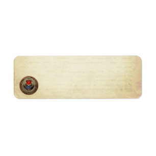 Étiquette [100] Scarab en or sacré égyptien ailé avec Ankh