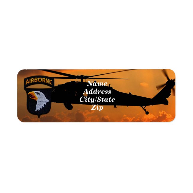 Étiquette 101e division aéroportée criant un timbre d'aigle (Devant)