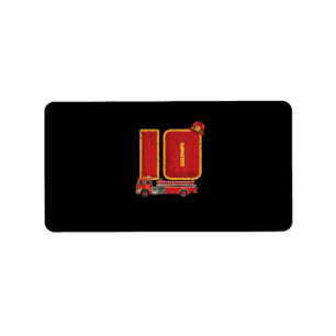 Étiquette 10 ans Anniversaire Cadeaux de garçon Pompier