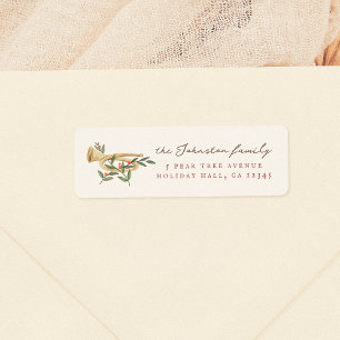 Étiquette 12 Jours De Noël Trompette Nom De Famille