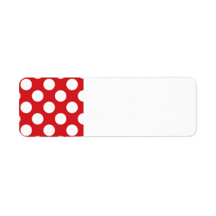 ÉTIQUETTE 136 RED WHITE POLKA DOTS POLKADOT