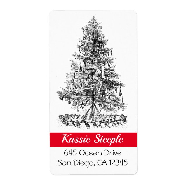 Étiquette 1800 Des enfants d'art chantent autour de l'arbre  (Devant)