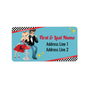 Étiquette 1950's Diner Retro Jukebox Birthday Party Sock Hop