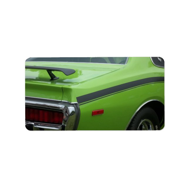 Étiquette 1973 Green Dodge Charger SE Brougham (Devant)