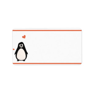Étiquette 1,25 po x 2,75 po Adresse postale Amour/Coeurs pin