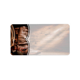 Étiquette 1,25 po x 2,75 po Adresse postale Boots de cowboy 