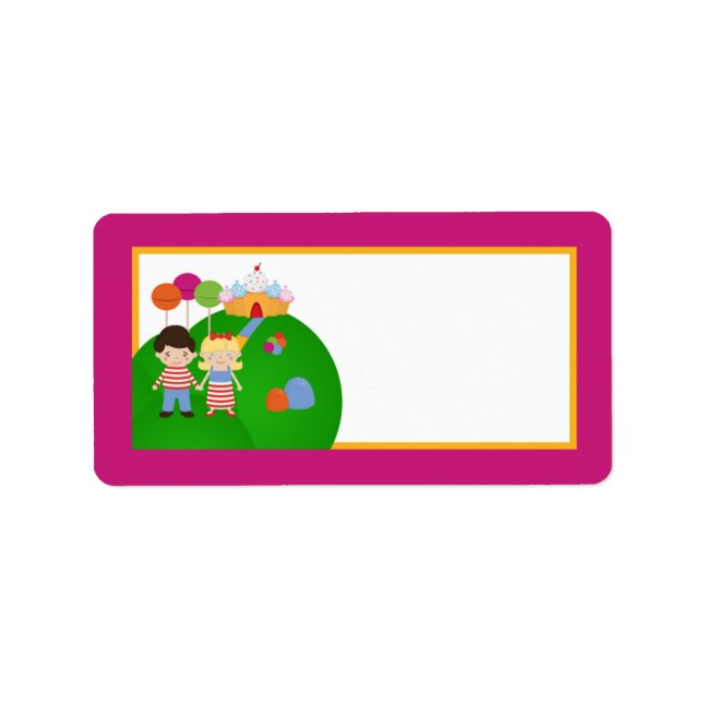 Étiquette 1,25 po x 2,75 po Adresse postale Candy Land Glace (Devant)