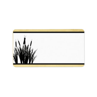 Étiquette 1,25 po x 2,75 po Adresse postale Cattail/Dragonfl