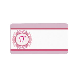 Étiquette 1,25 po x 2,75 po Adresse postale Chinois rose/vio