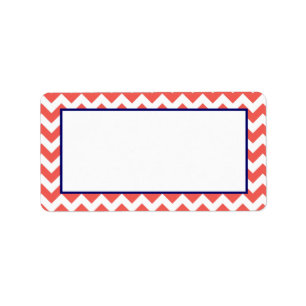 Étiquette 1,25 po x 2,75 po Adresse postale Coral Navy Blue 