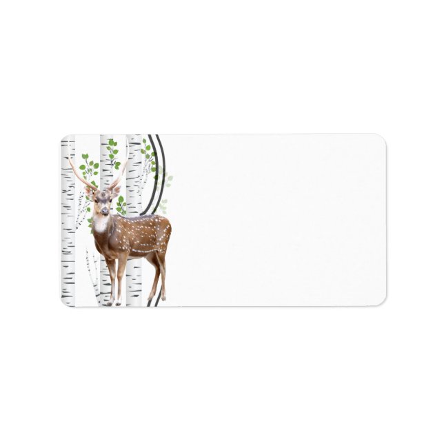 Étiquette 1,25 po x 2,75 po Adresse postale Deer Doe Woodlan (Devant)
