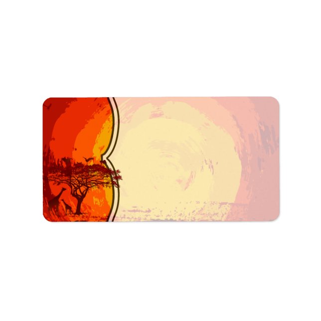 Étiquette 1,25 po x 2,75 po Adresse postale Giraffe africain (Devant)