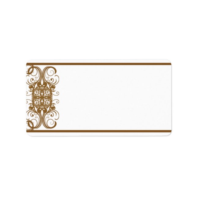 Étiquette 1,25 po x 2,75 po Adresse postale Gold et Black Da (Devant)