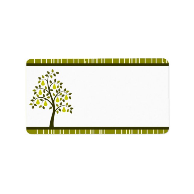 Étiquette 1,25 po x 2,75 po Adresse postale Green Pear Fruit (Devant)