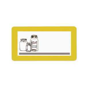 Étiquette 1,25 po x 2,75 po Adresse postale Mason Jar Rust d