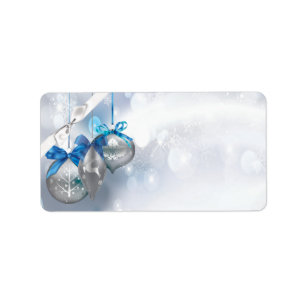 Étiquette 1,25 po x 2,75 po Adresse postale Ornements Snowfl