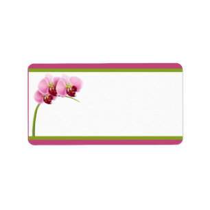 Étiquette 1,25 po x 2,75 po Adresse postale Pink Orchid Long