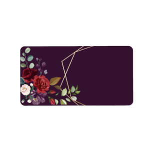 Étiquette 1,25 po x 2,75 po Adresse postale Plum Purple Rose