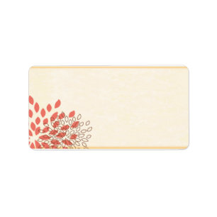 Étiquette 1,25 po x 2,75 po Adresse postale Rose et Brown Fl