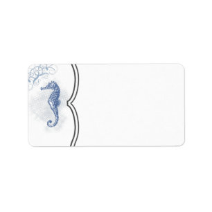 Étiquette 1,25 po x 2,75 po Adresse postale Rose Seahorse Se