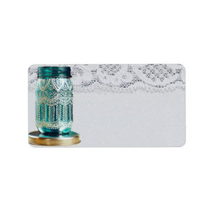 Étiquette 1,25 po x 2,75 po Adresse postale Rustic Mason Jar