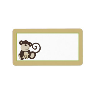 Étiquette 1,25 po x 2,75 po Adresse postale Singe Heure Zoo