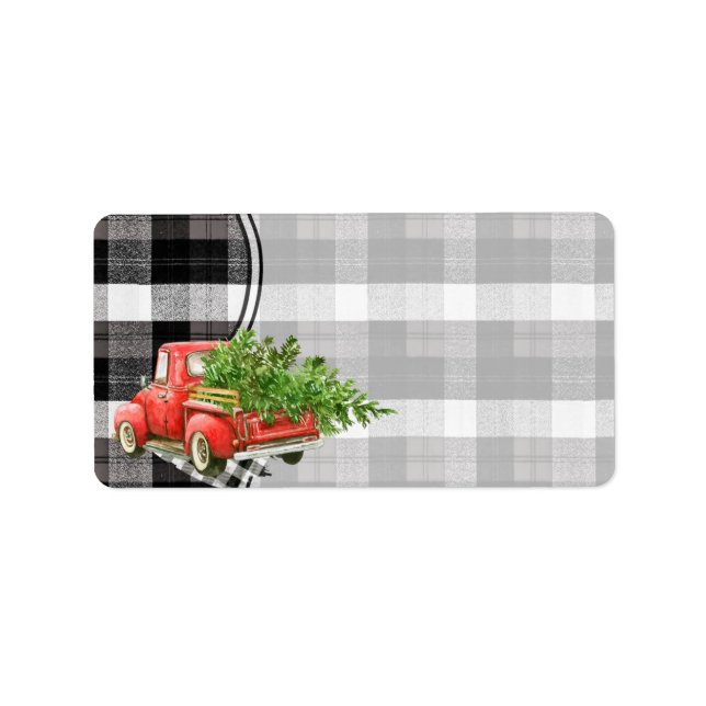 Étiquette 1,25 po x 2,75 po Adresse postale XMAS Camion Buff (Devant)