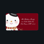 Étiquette 1,25 po x 2,75 po Crimson Red Snowman Adresse post<br><div class="desc">Ce chic personnalisé de taille 1, 25 po x 2, 75 po et très tendance Bâton de Noël Red Snowman sur Étiquette de adresse de messagerie est à la fois tendance et chic. Ils sont imprimés sur des étiquettes Avery® à l'aide d'une technologie d'impression couleur fond à fond blanc. Imprimé...</div>