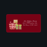 Étiquette 1,25 po x 2,75 po Red XMAS présente l'adresse post<br><div class="desc">Ce XMAS 1, 25" x 2, 75" taille personnalisée Chic et tendance Rouge présente Stick de Noël sur Étiquette de adresse de messagerie est à la fois tendance et chic. Ils sont imprimés sur des étiquettes Avery® à l'aide d'une technologie d'impression couleur fond à fond blanc. Imprimé sur des feuilles...</div>