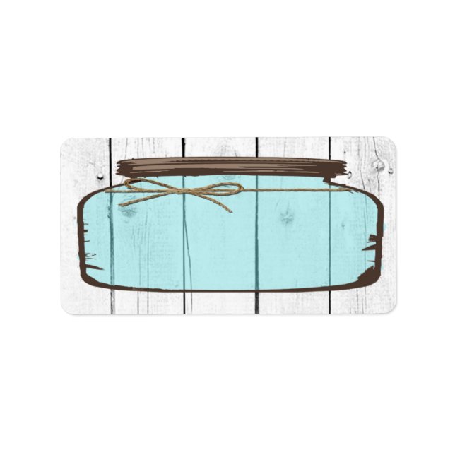 Étiquette 1.25"x2.75" Mailing Address Mason Jar Wood Count (Devant)