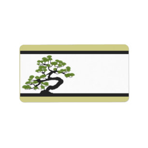 Étiquette 1,25" x 2,75" Adresse postale Japonaise Green Bons