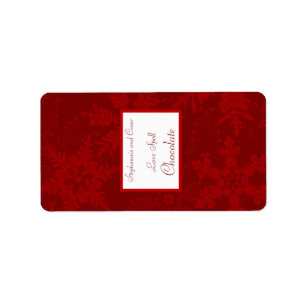 Étiquette 1,25" x 2,75" rouge miniature de Noël de Hershey