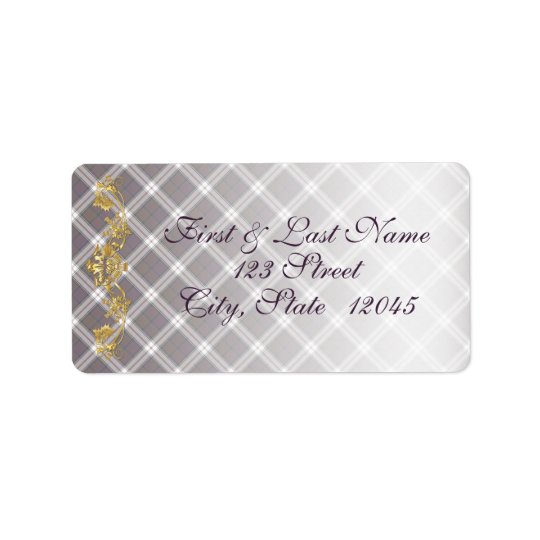 Étiquette 1 de courrier de tartan et de chardon de