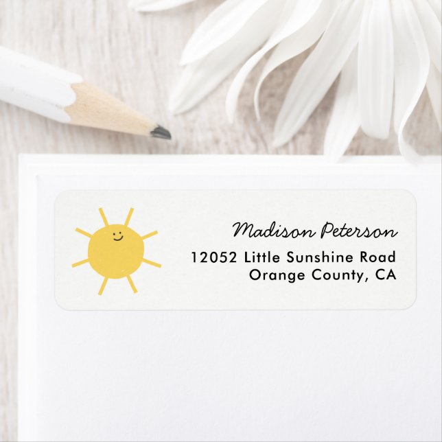 Étiquette 1re Voyage Autour De L'Adresse De Retour SunParty (En situation)