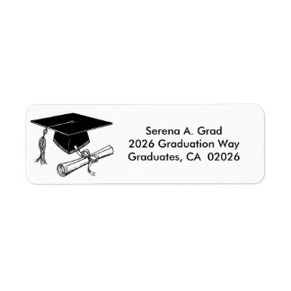 Étiquette 2026 Graduation Party Symbols Return Address Label