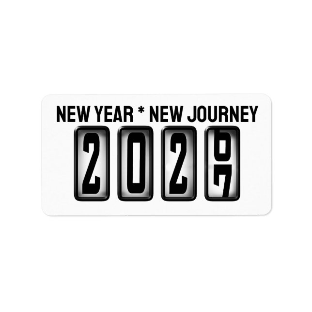 Étiquette 2027 Odomètre Nouvel An (Devant)