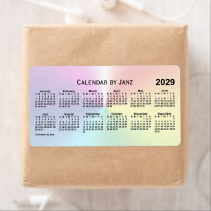 Étiquette 2029 Rainbow Shimmer Calendar by Janz Label