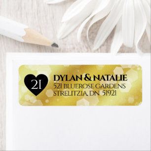 Étiquette 21ème anniversaire de Mariage en laiton