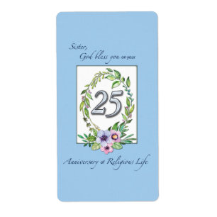 Étiquette 25e anniversaire de la couronne catholique des nat