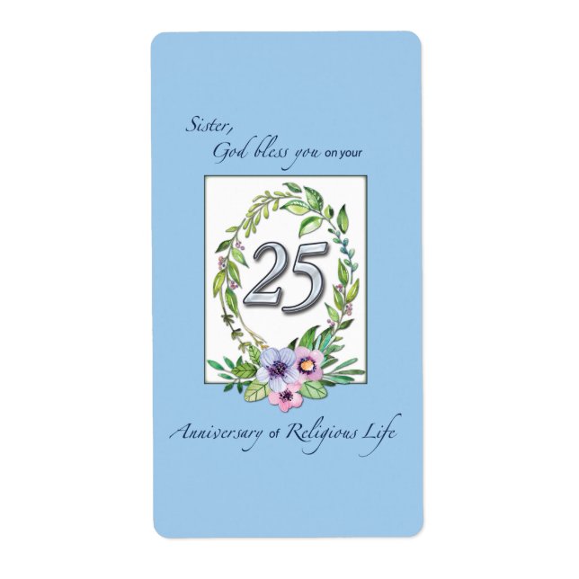 Étiquette 25e anniversaire de la couronne catholique des nat (Devant)